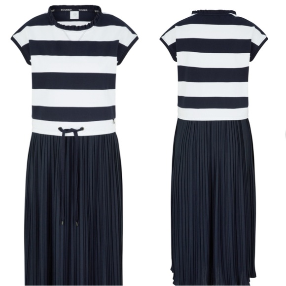 Bogner Dresses & Skirts - Bogner Women's Blue Striped Ira Dress - Sz Medium (8)
